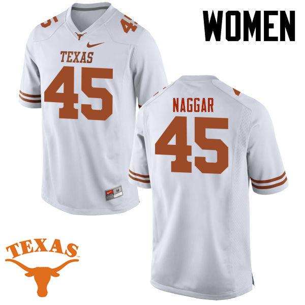 Women #45 Chris Naggar Texas Longhorns College Football Jerseys-White